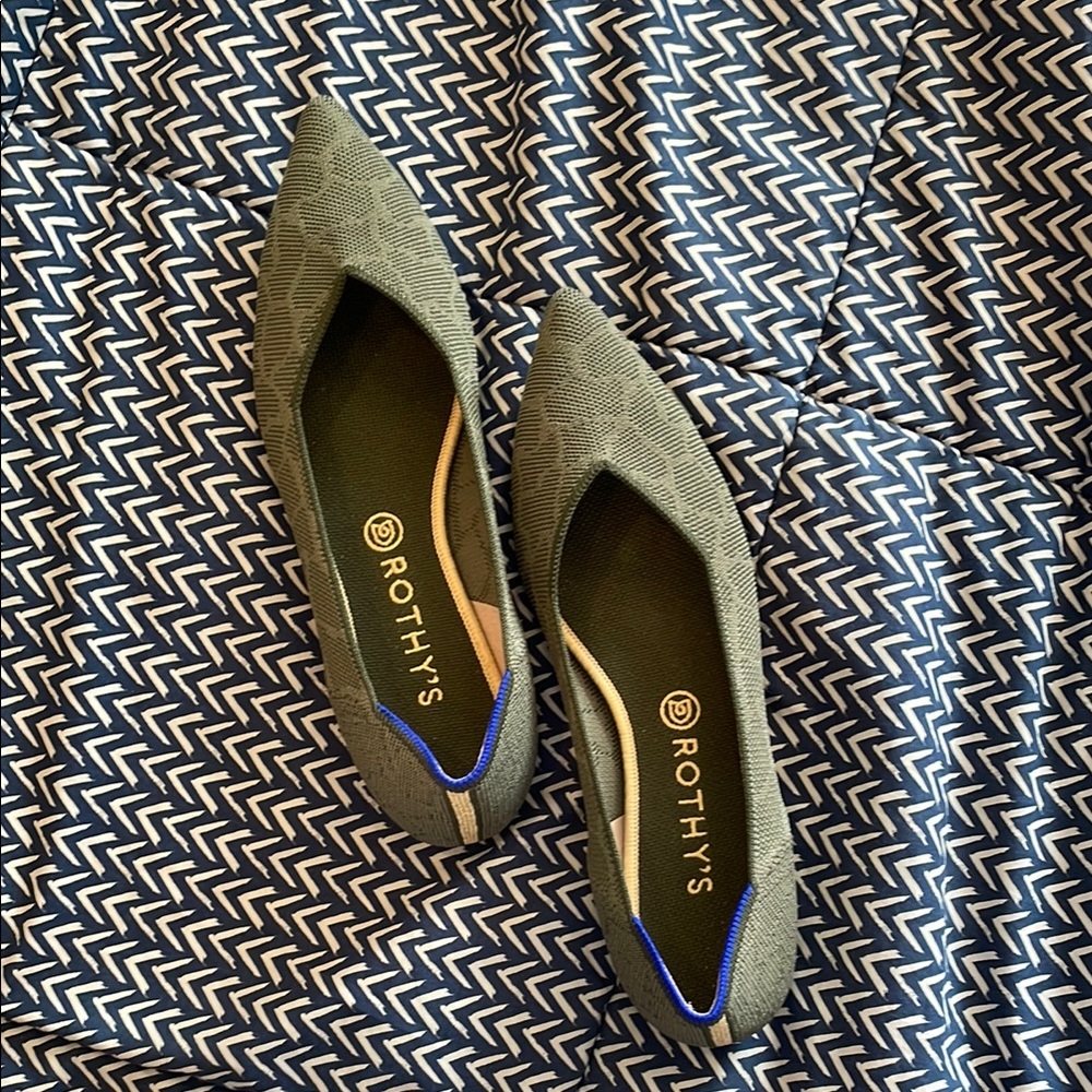 Rothy's Olive Green Pointed Flats